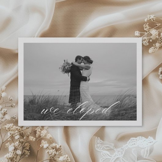 Klassieke 'We Eloped' QR-code Elopement Aankondiging
