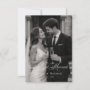 Klassieke We Got Married-foto-huwelijksaankondigin Kaart