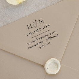 Klassieke weddenschap en terugzendadres Initialen Zelfinktende Stempel