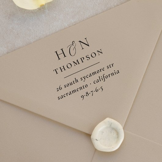 Klassieke weddenschap en terugzendadres Initialen Zelfinktende Stempel