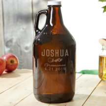 Klassieke weddenschap gegraveerd Beer Growler