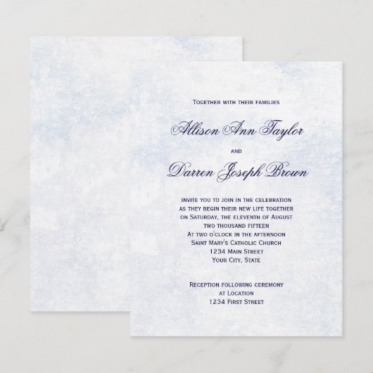 Klassieke weddenschappen in blauw kaart (Voorkant / Achterkant)