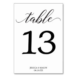 Klassieke wedstabel getallen dubbelzijdig kaart