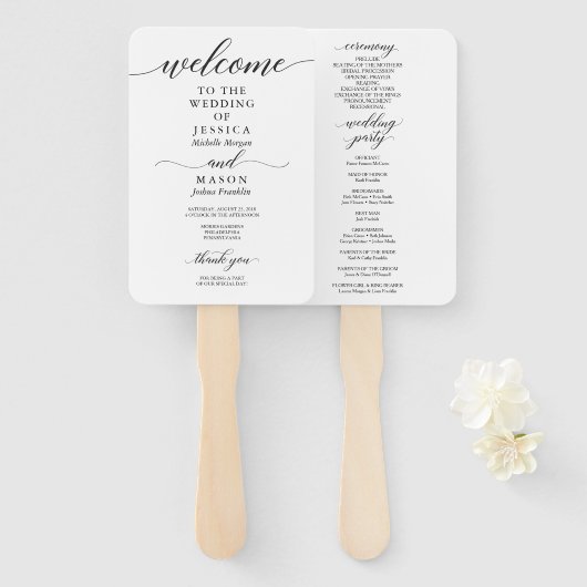 Klassieke weduwenprogrammaventilator voor script handwaaier (Voorkant en achterkant)