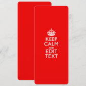 Klassieke weergave van kalm- en Jouw tekst-rood op (Voorkant / Achterkant)