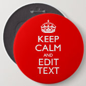 Klassieke weergave van kalm- en Jouw tekst-rood op Ronde Button 6,0 Cm (Voorkant /achterkant)