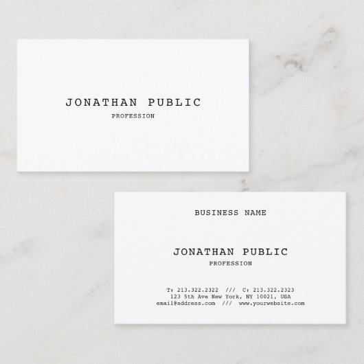 Klassieke weergave van Retro Classic Simple Nostal Visitekaartje (Voorkant / Achterkant)