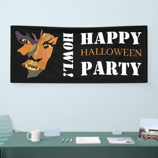 Klassieke weerwolf, Fijne Halloween Spandoek (Beurs)