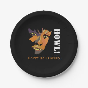 Klassieke weerwolf, Gelukkig Halloween Papieren Bordje