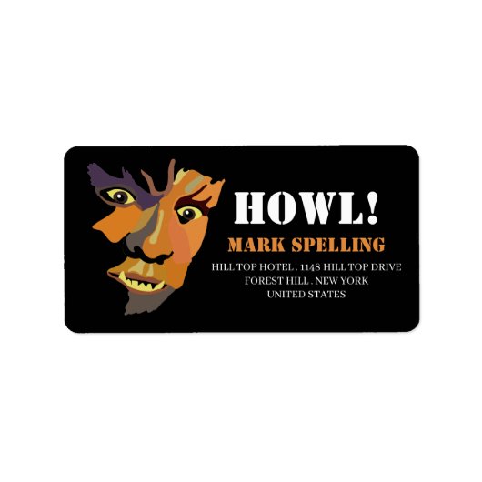 Klassieke weerwolf, Halloween Etiket (Voorkant)