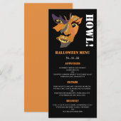 Klassieke weerwolf, Halloween Party Menu (Voorkant / Achterkant)