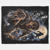 Klassieke Weerwolf Horror Fleece Deken (Voorkant (Horizontaal))