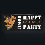 Klassieke weerwolf, Prettig Halloween Spandoek<br><div class="desc">Klassieke Weerwolf Feestbanner,  perfect voor iedereen die een moderne en stijlvolle viering plant.

Het klassieke wolf ontwerp kan worden gepersonaliseerd om bij uw speciale evenement te passen en zal de perfecte decoratie zijn voor elk modern themafeest,  waaronder; Halloween-feesten,  vrijgezellenfeesten,  verjaardagsfeesten en nog veel meer.</div>
