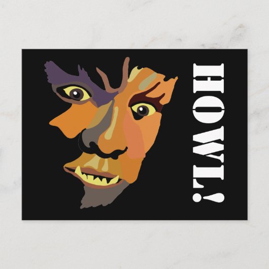 Klassieke weerwolf, uitnodiging van de Halloween P (Voorkant)