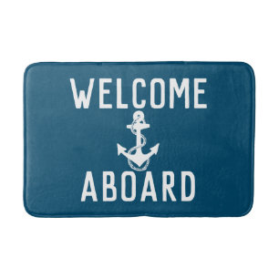 klassieke WELCOME ABOARD-typografie   Badmat