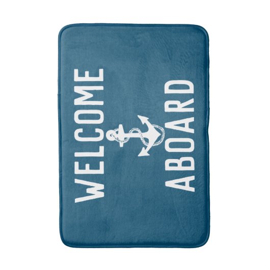 klassieke WELCOME ABOARD-typografie | Badmat (Voorkant Verticaal)