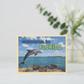 Klassieke 'Welkom in Florida Dolfijn' Briefkaart (Staand voorkant)