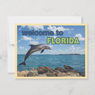 Klassieke 'Welkom in Florida Dolfijn' Briefkaart