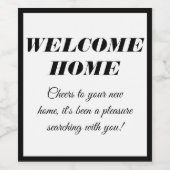 Klassieke - "Welkom thuis"-fles Wijn Etiket (Enkel label)