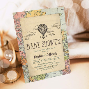 Klassieke Wereld Reis Baby Shower Uitnodiging