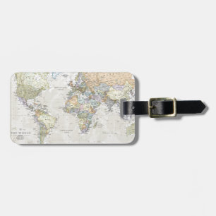 Klassieke Wereldkaart Bagagelabel
