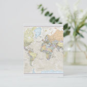 Klassieke Wereldkaart Briefkaart (Staand voorkant)