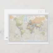 Klassieke Wereldkaart Briefkaart (Voorkant / Achterkant)