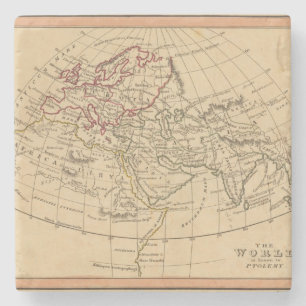 Klassieke Wereldkaart Stenen Onderzetter