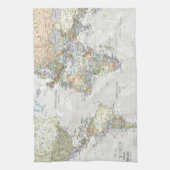 Klassieke Wereldkaart Theedoek (Verticaal)