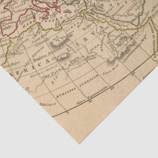 Klassieke Wereldkaart Tissuepapier (Detail)