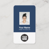 Klassieke werknemersfoto, streepjescode, Logo, naa Visitekaartje (Voorkant)