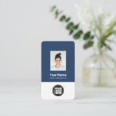 Klassieke werknemersfoto, streepjescode, Logo, naa Visitekaartje (Staand voorkant)