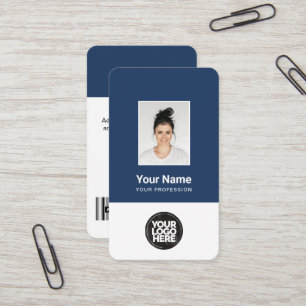 Klassieke werknemersfoto, streepjescode, Logo, naa Visitekaartje