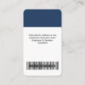 Klassieke werknemersfoto, streepjescode, Logo, naa Visitekaartje (Achterkant)