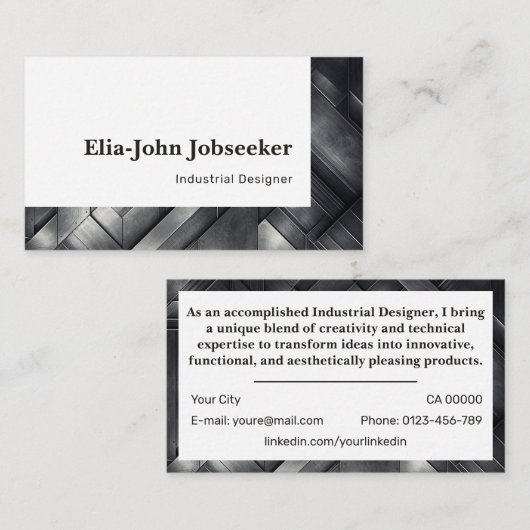 Klassieke Werkzoekende Eenvoudig Minimalistisch Gr Visitekaartje (Voorkant / Achterkant)