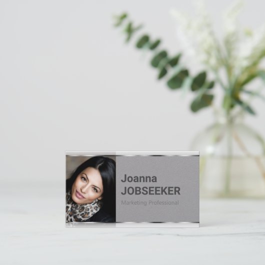 Klassieke werkzoekende minimaal Elegant Plain Grey Visitekaartje (Staand voorkant)