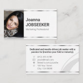 Klassieke werkzoekende minimaal Elegant Plain Whit Visitekaartje (Voorkant / Achterkant)