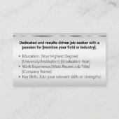 Klassieke werkzoekende minimaal Ombre Elegant Grey Visitekaartje (Achterkant)