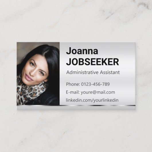 Klassieke werkzoekende minimaal Ombre Elegant Grey Visitekaartje (Voorkant)