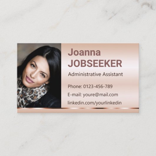 Klassieke werkzoekende minimaal Ombre Elegant Roos Visitekaartje (Voorkant)