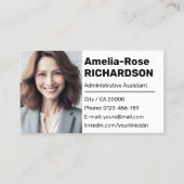 Klassieke werkzoekende minimale effen wit classy visitekaartje (Voorkant)