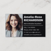 Klassieke werkzoekende minimale effen zwart kraftp visitekaartje (Voorkant)