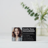 Klassieke werkzoekende minimale effen zwart kraftp visitekaartje (Staand voorkant)