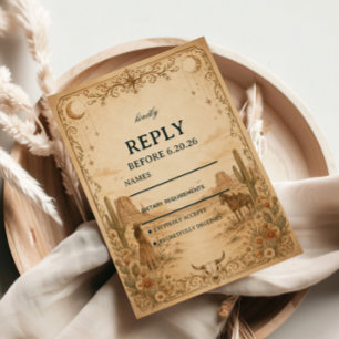 Klassieke Western Kosmische Elegantie RSVP Kaartje
