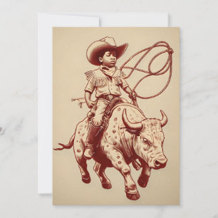 Klassieke Western Ride Trots Kleine Cowboy Kaart