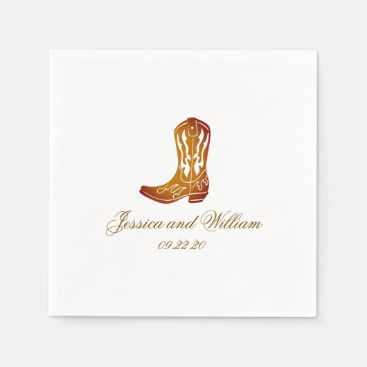 Klassieke Westerne donkerbruine bruiloft Servet (Voorkant)
