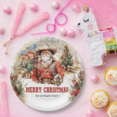 Klassieke westerne stijl Santa sheriff en cowboy Papieren Bordje (Feest)
