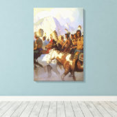 Klassieke Westerse Kunst, Indiaanse oorlogspartij  Canvas Afdruk (Insitu (Houten vloer))