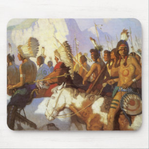 Klassieke Westerse Kunst, Indian War Party door NC Muismat