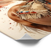Klassieke westerse kunst Native American baby op p Poster (Hoek)